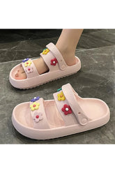 Sandales à plateforme à fleurs